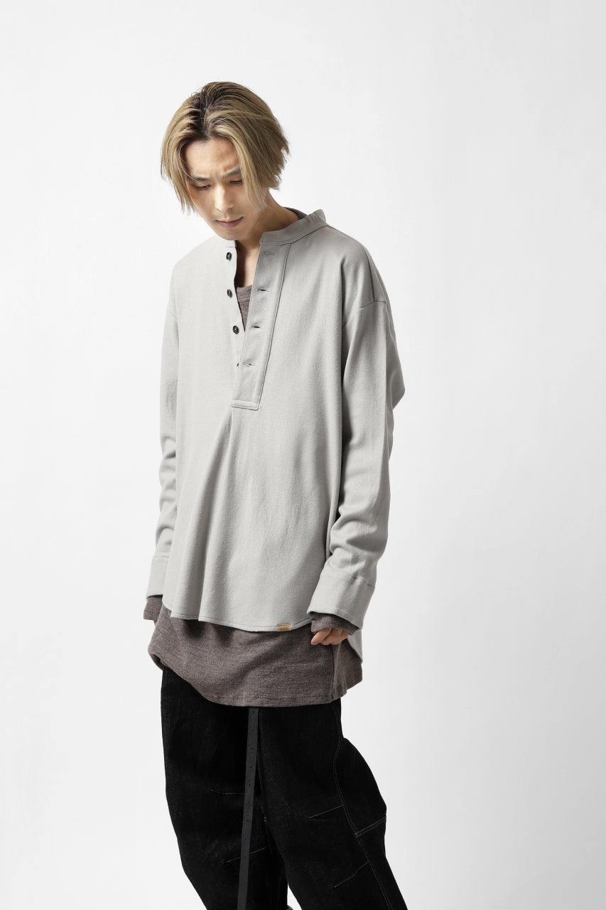 画像をギャラリービューアに読み込む, COLINA BANDED COLLAR PULLOVER SHIRT / SUPER 140s WASHABLE WOOL (GREIGE)