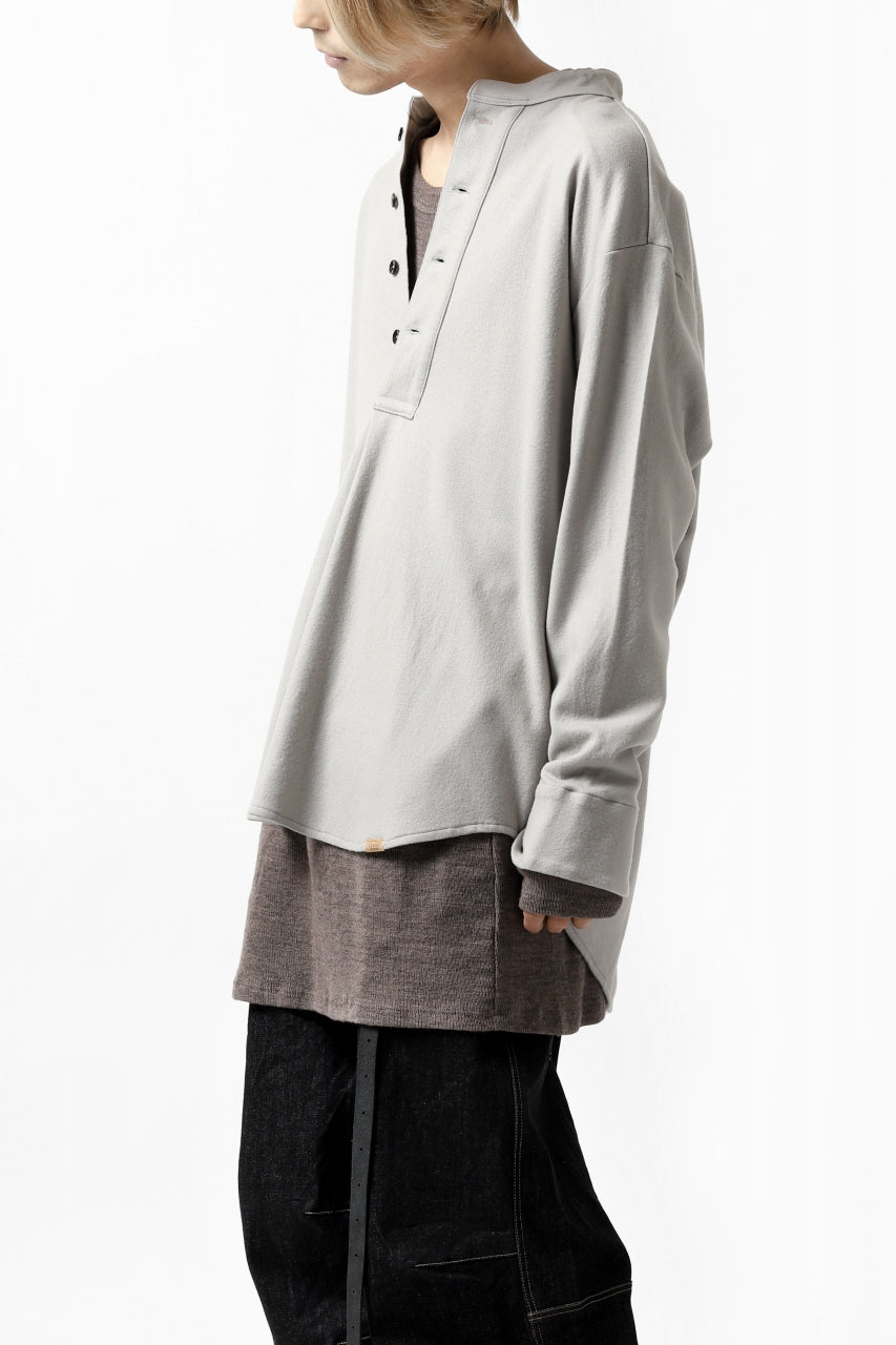 画像をギャラリービューアに読み込む, COLINA BANDED COLLAR PULLOVER SHIRT / SUPER 140s WASHABLE WOOL (GREIGE)