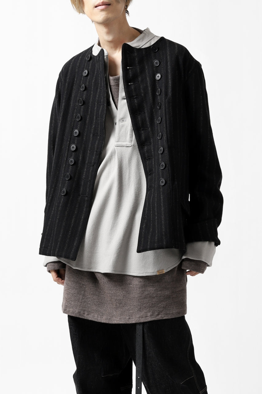 画像をギャラリービューアに読み込む, COLINA BANDED COLLAR PULLOVER SHIRT / SUPER 140s WASHABLE WOOL (GREIGE)