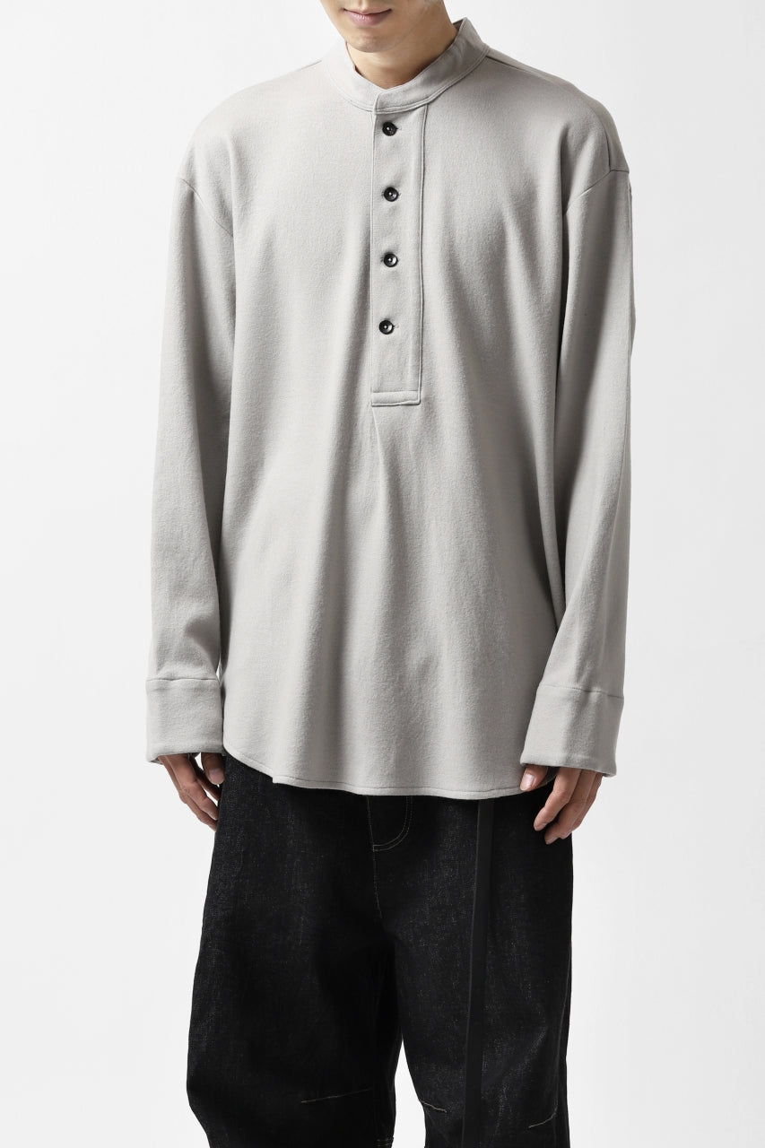 画像をギャラリービューアに読み込む, COLINA BANDED COLLAR PULLOVER SHIRT / SUPER 140s WASHABLE WOOL (GREIGE)