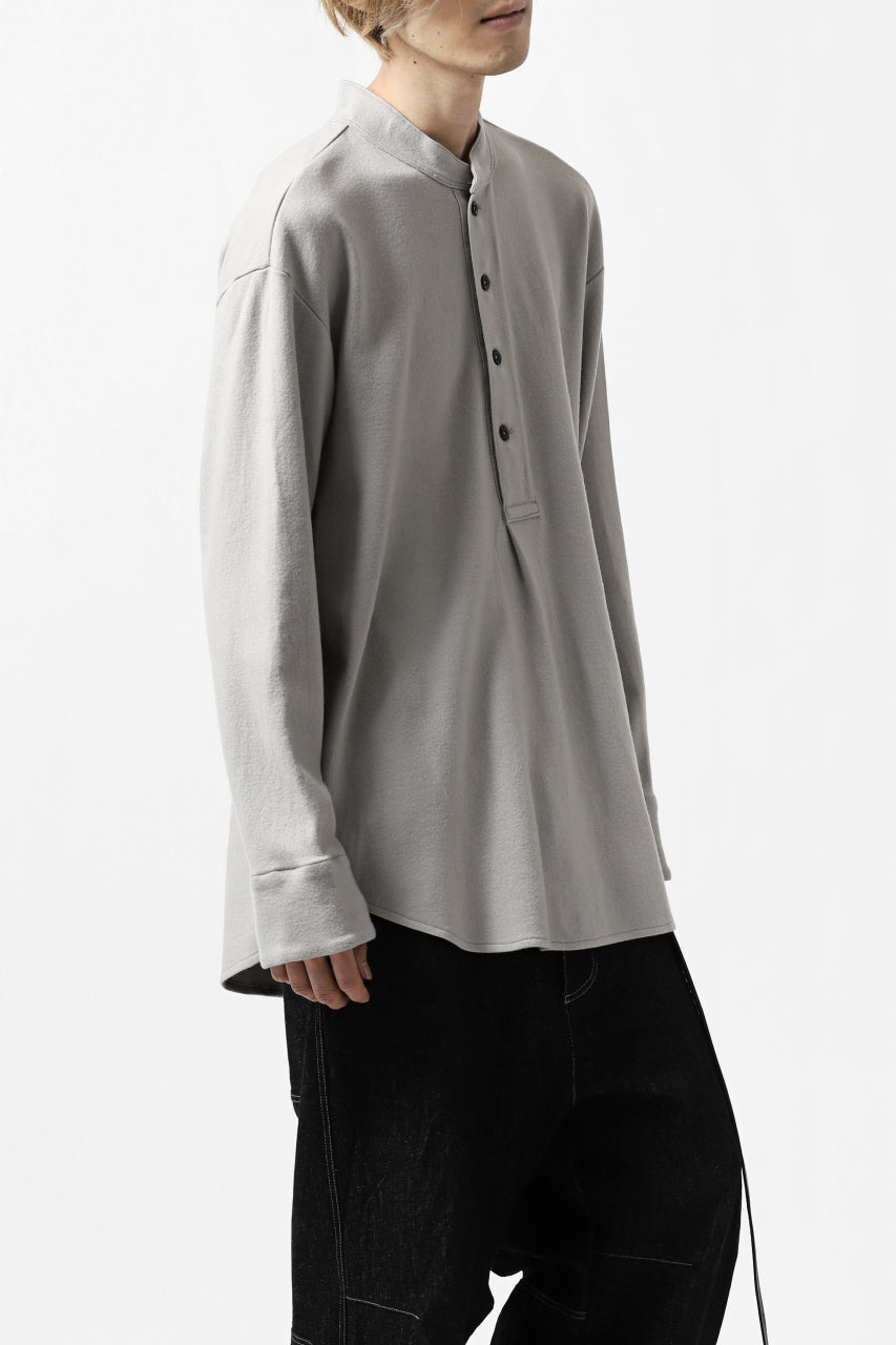 画像をギャラリービューアに読み込む, COLINA BANDED COLLAR PULLOVER SHIRT / SUPER 140s WASHABLE WOOL (GREIGE)