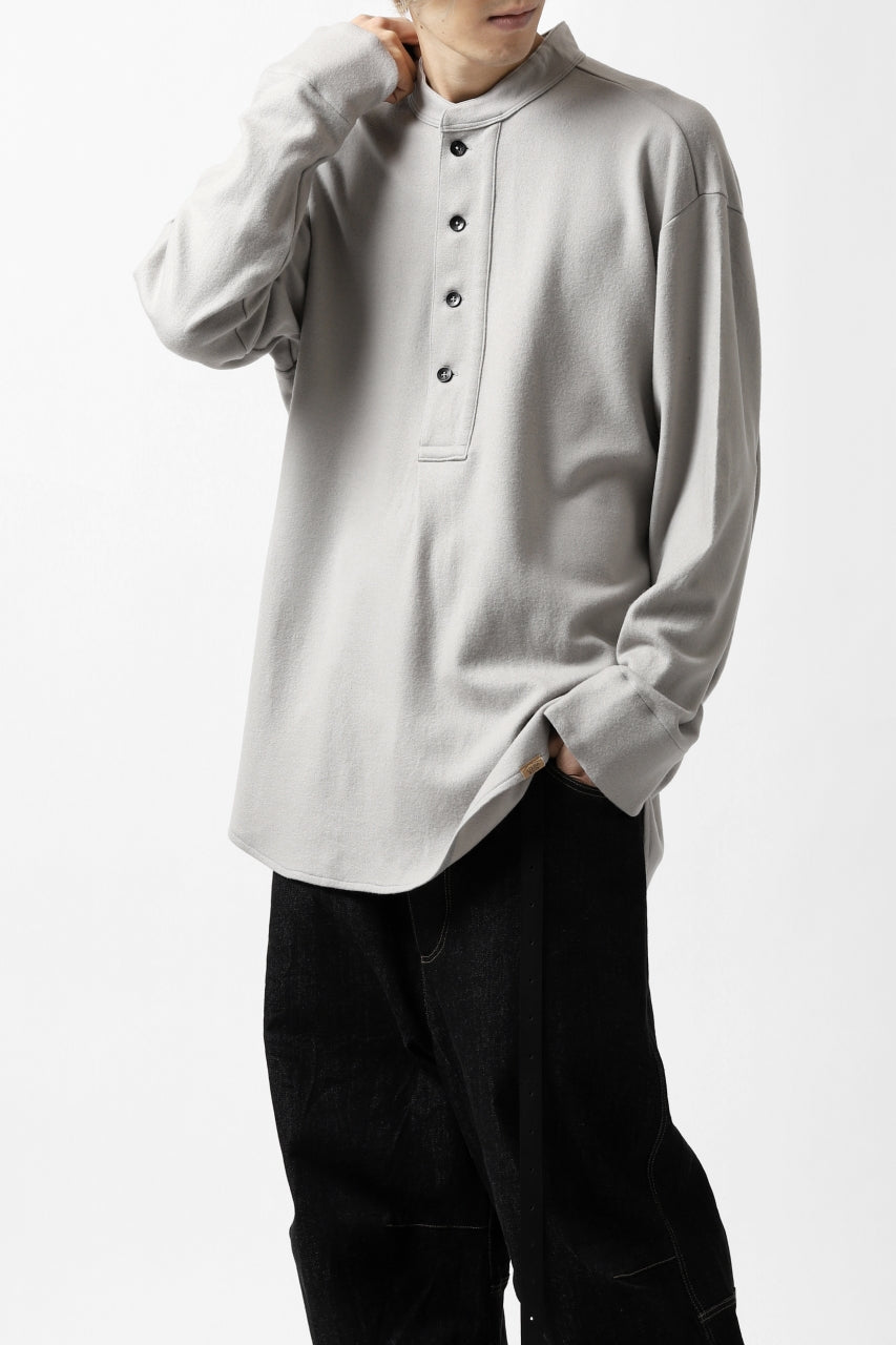 画像をギャラリービューアに読み込む, COLINA BANDED COLLAR PULLOVER SHIRT / SUPER 140s WASHABLE WOOL (GREIGE)