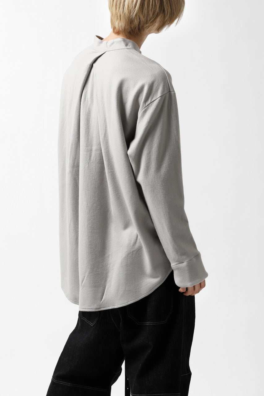 画像をギャラリービューアに読み込む, COLINA BANDED COLLAR PULLOVER SHIRT / SUPER 140s WASHABLE WOOL (GREIGE)
