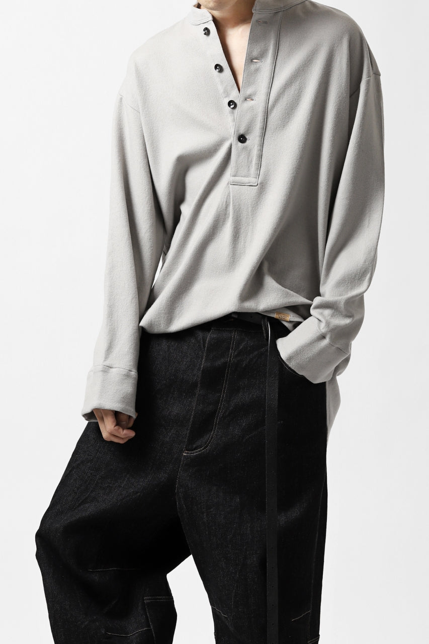 画像をギャラリービューアに読み込む, COLINA BANDED COLLAR PULLOVER SHIRT / SUPER 140s WASHABLE WOOL (GREIGE)