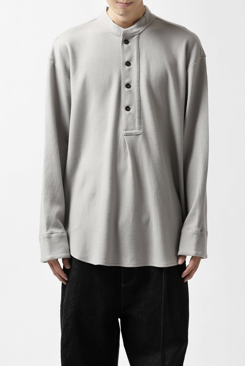 画像をギャラリービューアに読み込む, COLINA BANDED COLLAR PULLOVER SHIRT / SUPER 140s WASHABLE WOOL (GREIGE)