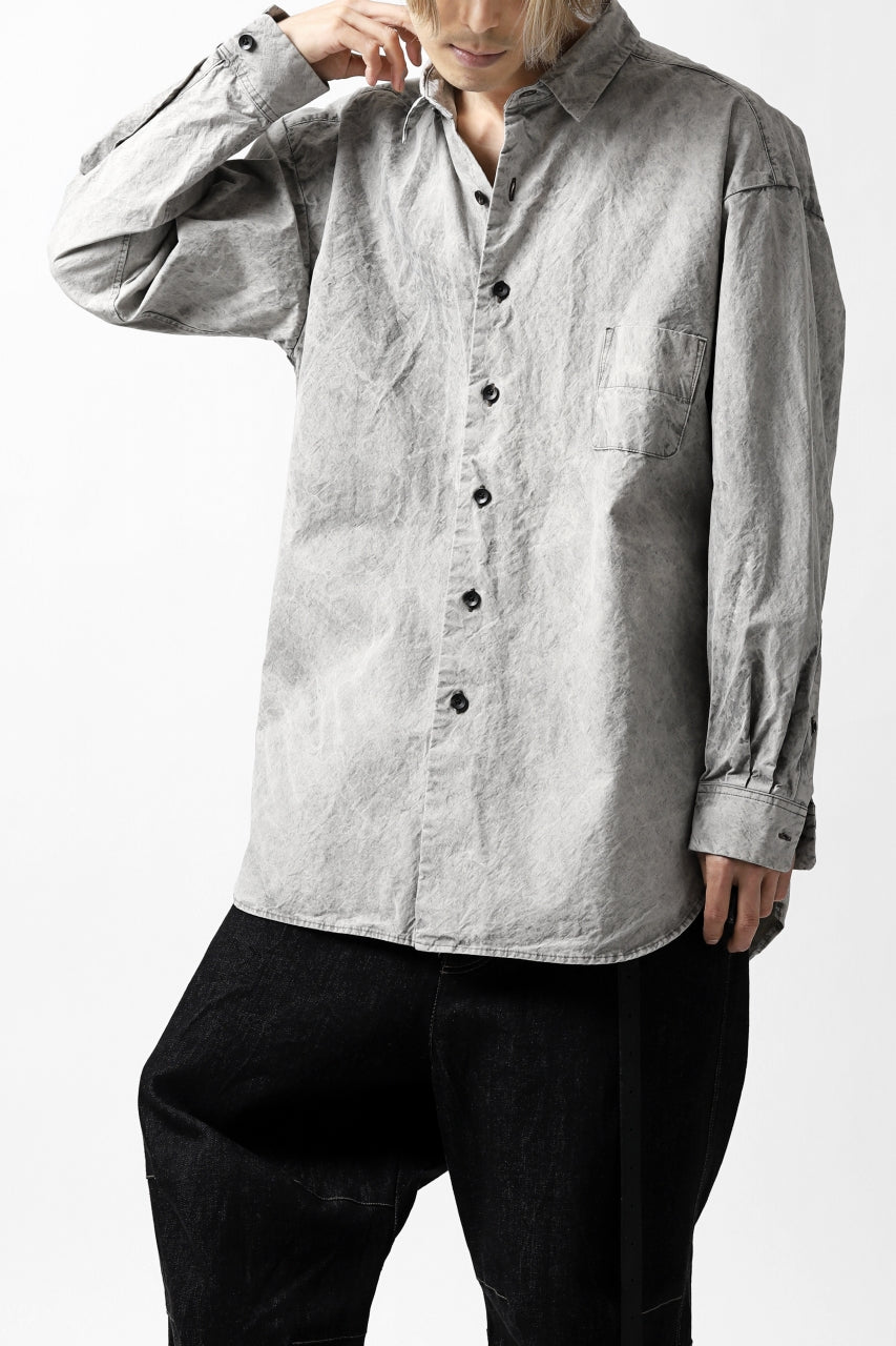 画像をギャラリービューアに読み込む, COLINA BIG MINIMAL SHIRT / ORGANIC SUPIMA COTTON BROX (STONE)