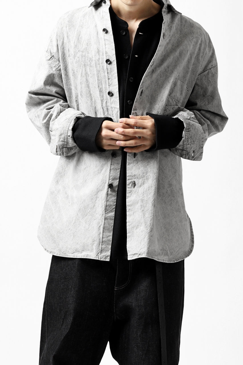 画像をギャラリービューアに読み込む, COLINA BIG MINIMAL SHIRT / ORGANIC SUPIMA COTTON BROX (STONE)