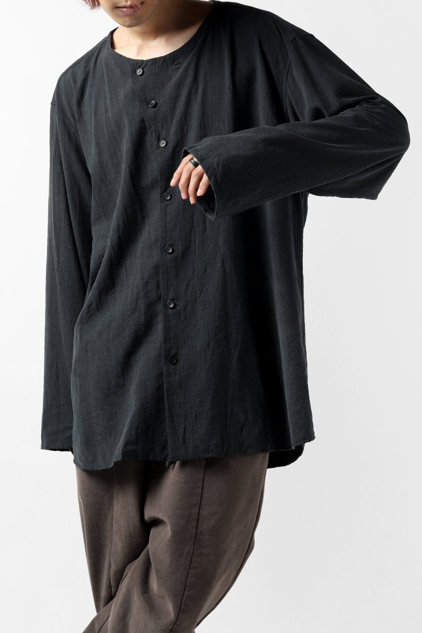 画像をギャラリービューアに読み込む, YUTA MATSUOKA exclusive minimal shirt / noil silk broad (BLACK)