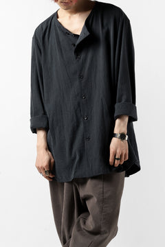 画像をギャラリービューアに読み込む, YUTA MATSUOKA exclusive minimal shirt / noil silk broad (BLACK)