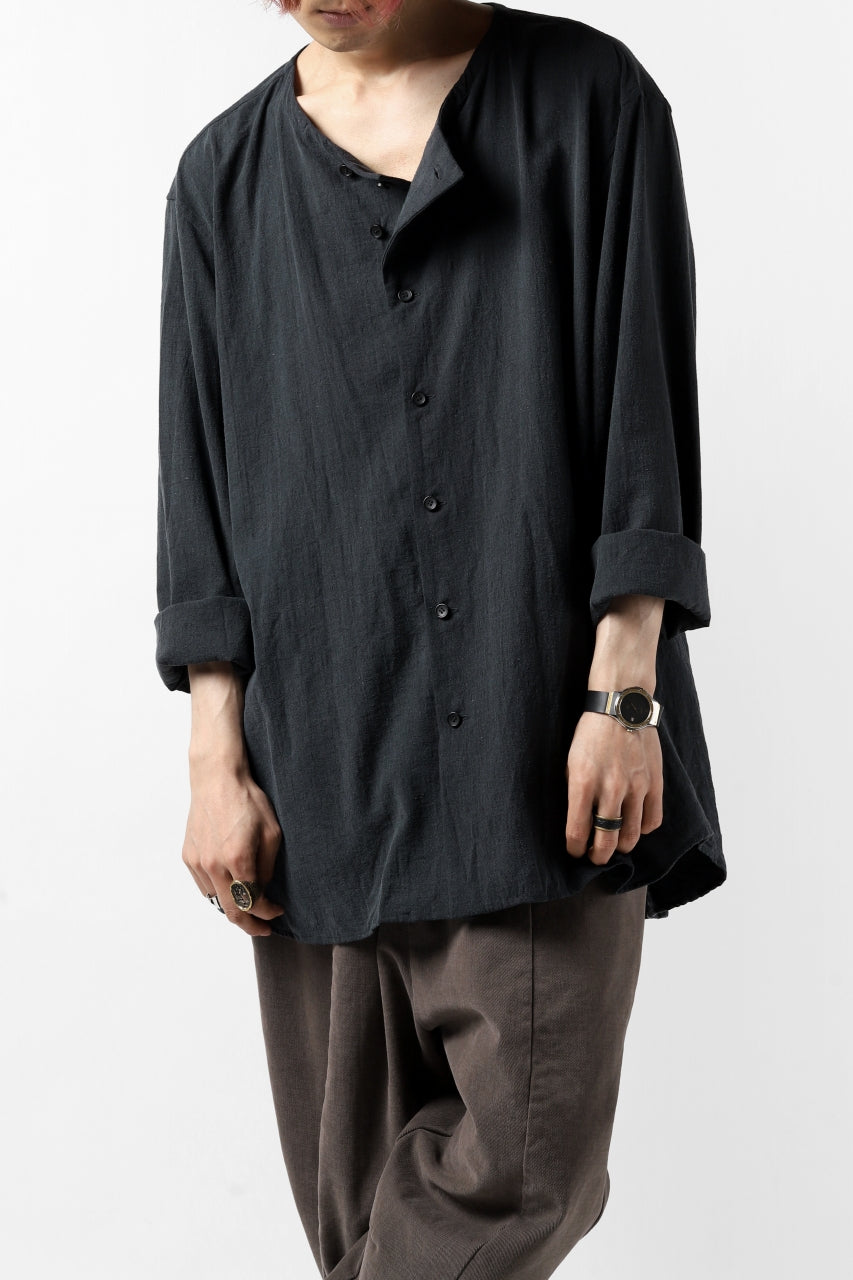 画像をギャラリービューアに読み込む, YUTA MATSUOKA exclusive minimal shirt / noil silk broad (BLACK)