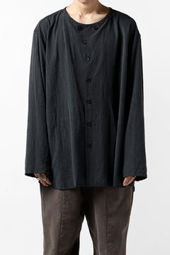 画像をギャラリービューアに読み込む, YUTA MATSUOKA exclusive minimal shirt / noil silk broad (BLACK)