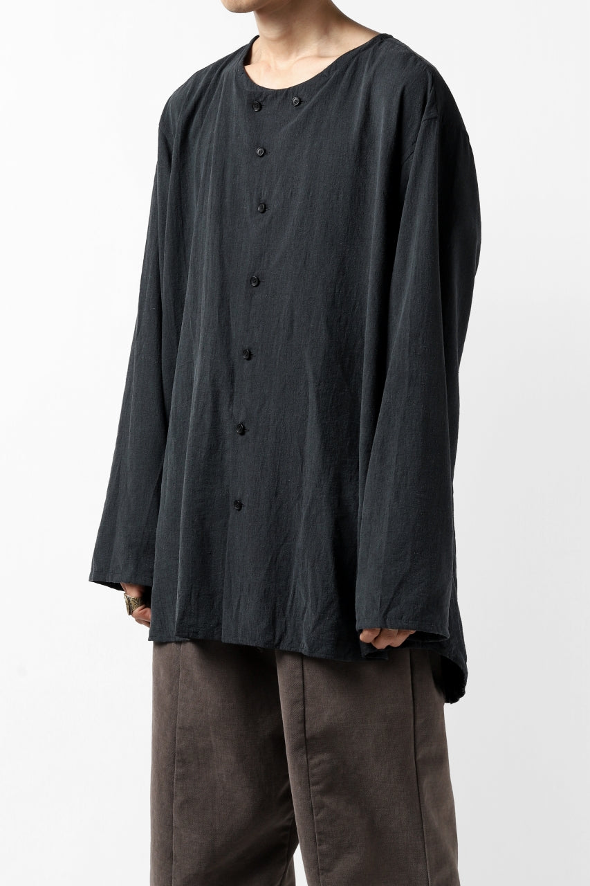 画像をギャラリービューアに読み込む, YUTA MATSUOKA exclusive minimal shirt / noil silk broad (BLACK)