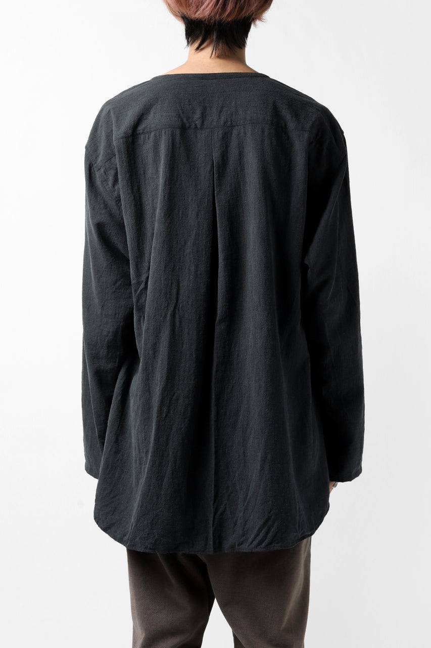 画像をギャラリービューアに読み込む, YUTA MATSUOKA exclusive minimal shirt / noil silk broad (BLACK)