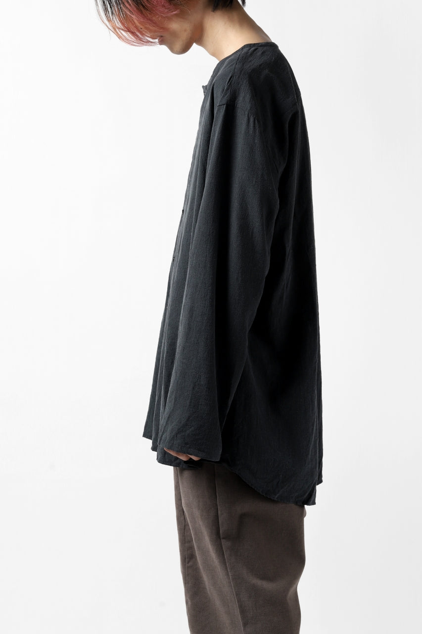 画像をギャラリービューアに読み込む, YUTA MATSUOKA exclusive minimal shirt / noil silk broad (BLACK)