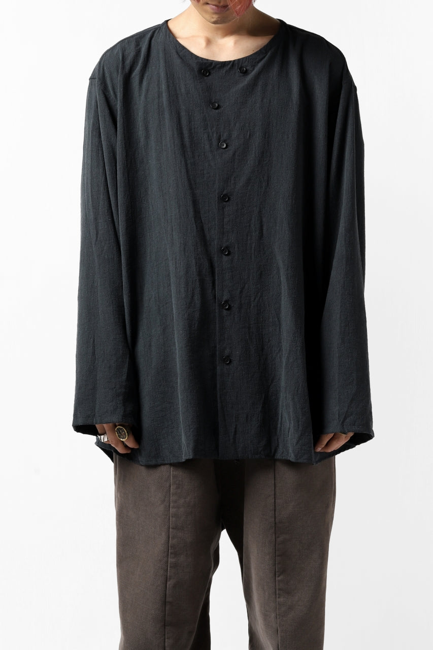 画像をギャラリービューアに読み込む, YUTA MATSUOKA exclusive minimal shirt / noil silk broad (BLACK)