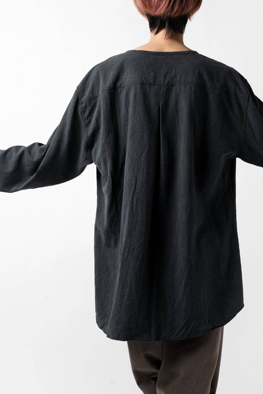 画像をギャラリービューアに読み込む, YUTA MATSUOKA exclusive minimal shirt / noil silk broad (BLACK)