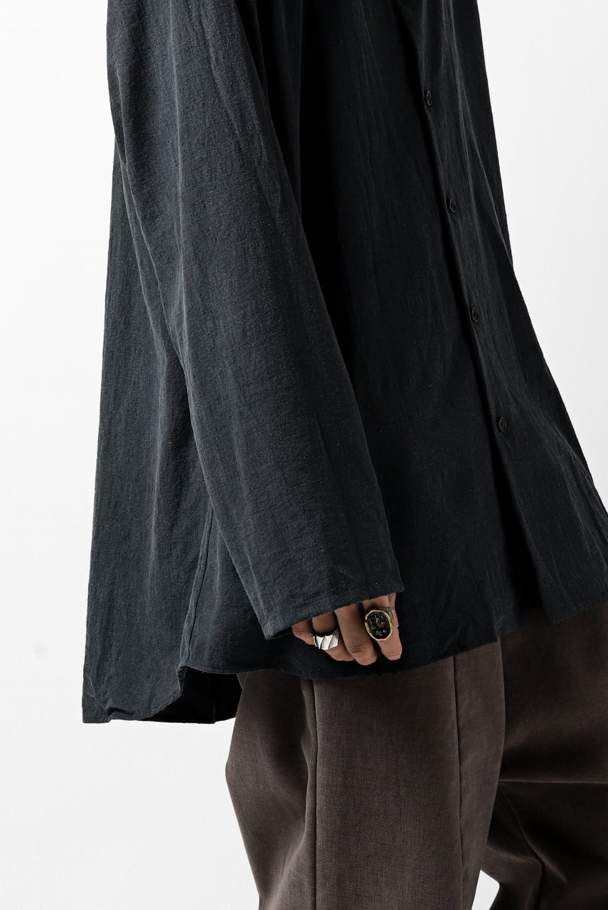 画像をギャラリービューアに読み込む, YUTA MATSUOKA exclusive minimal shirt / noil silk broad (BLACK)