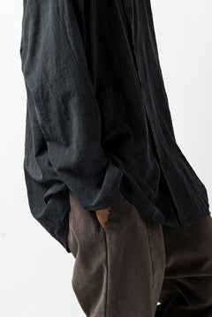 画像をギャラリービューアに読み込む, YUTA MATSUOKA exclusive minimal shirt / noil silk broad (BLACK)