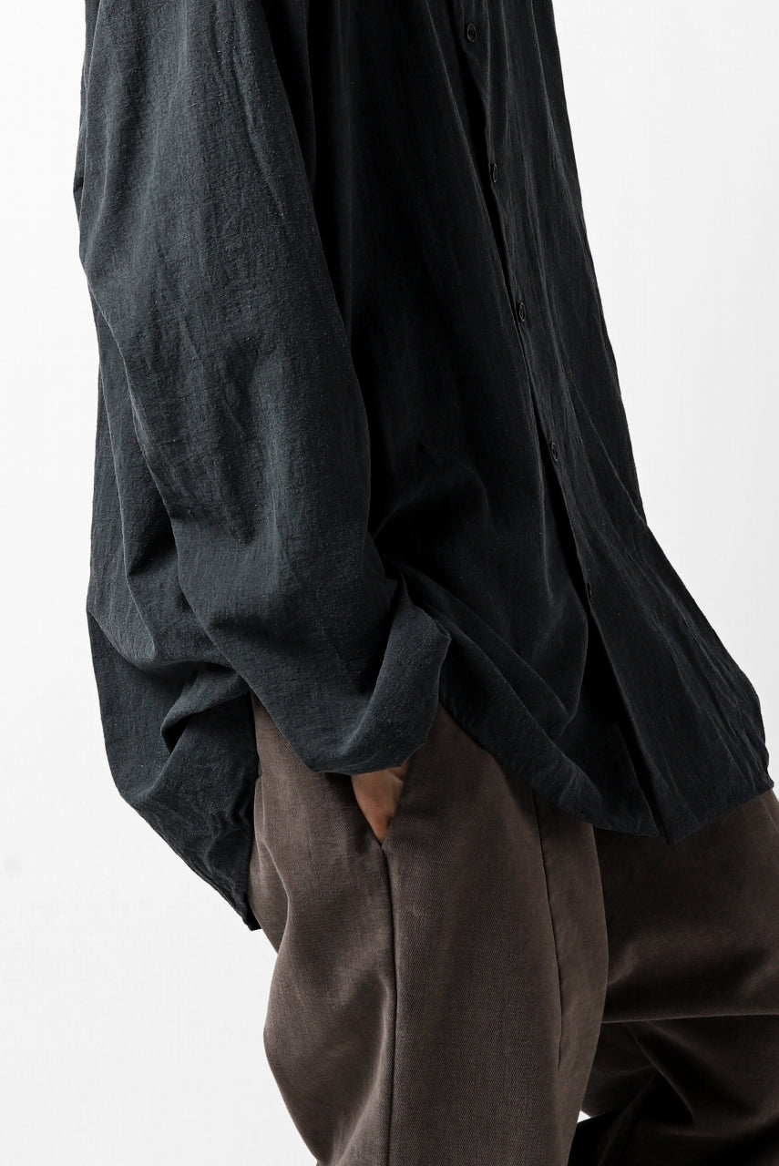 画像をギャラリービューアに読み込む, YUTA MATSUOKA exclusive minimal shirt / noil silk broad (BLACK)