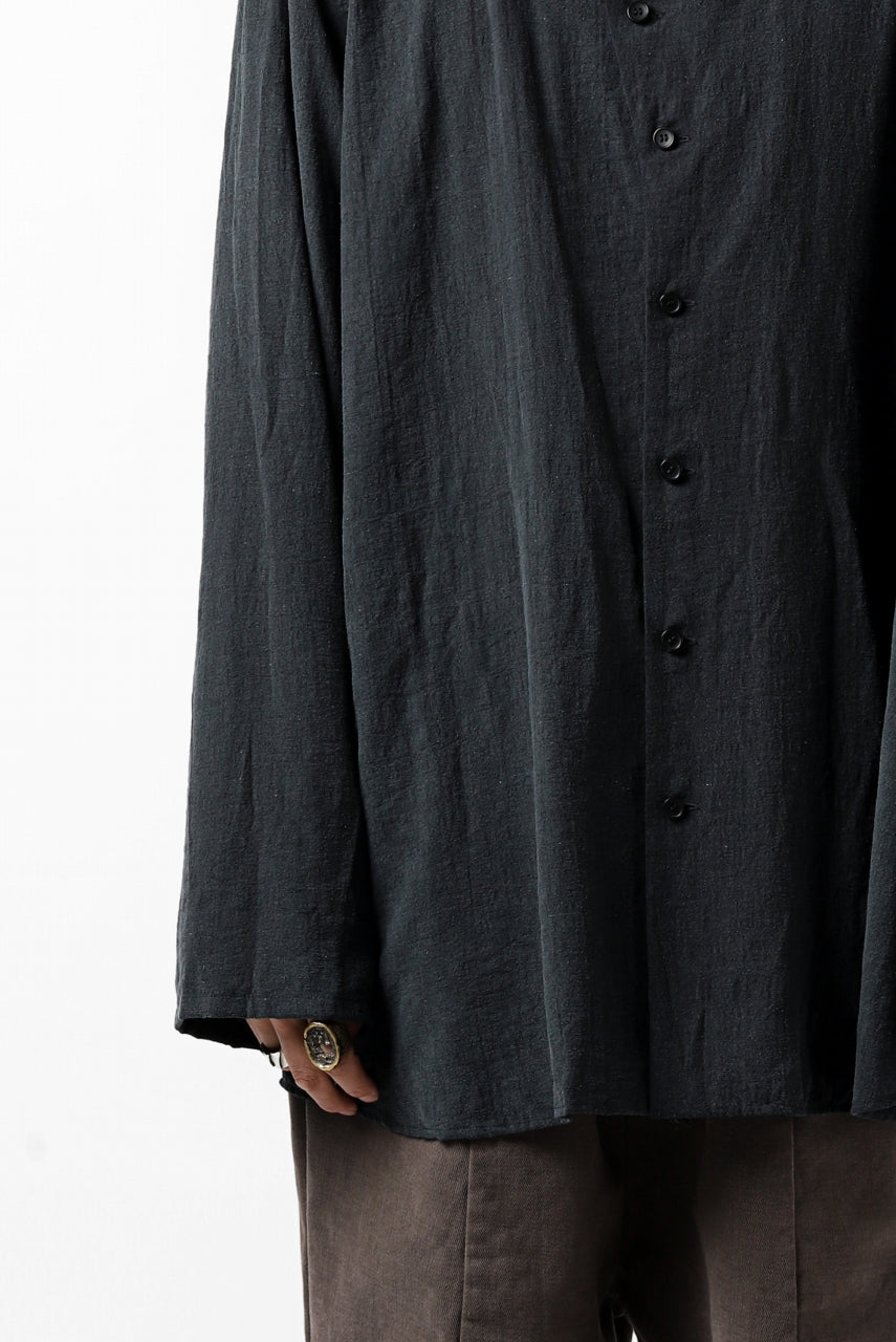 画像をギャラリービューアに読み込む, YUTA MATSUOKA exclusive minimal shirt / noil silk broad (BLACK)