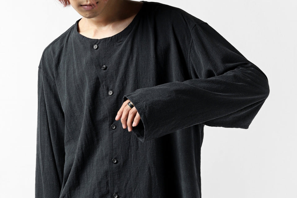 画像をギャラリービューアに読み込む, YUTA MATSUOKA exclusive minimal shirt / noil silk broad (BLACK)