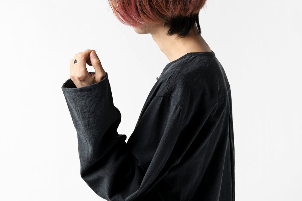 画像をギャラリービューアに読み込む, YUTA MATSUOKA exclusive minimal shirt / noil silk broad (BLACK)