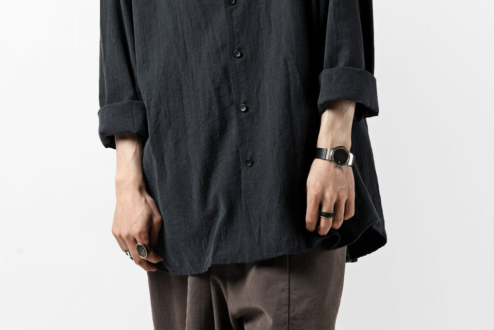 画像をギャラリービューアに読み込む, YUTA MATSUOKA exclusive minimal shirt / noil silk broad (BLACK)