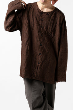 画像をギャラリービューアに読み込む, YUTA MATSUOKA minimal shirt / sulfur dyed washer linen (DARK RED)