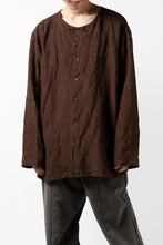 画像をギャラリービューアに読み込む, YUTA MATSUOKA minimal shirt / sulfur dyed washer linen (DARK RED)