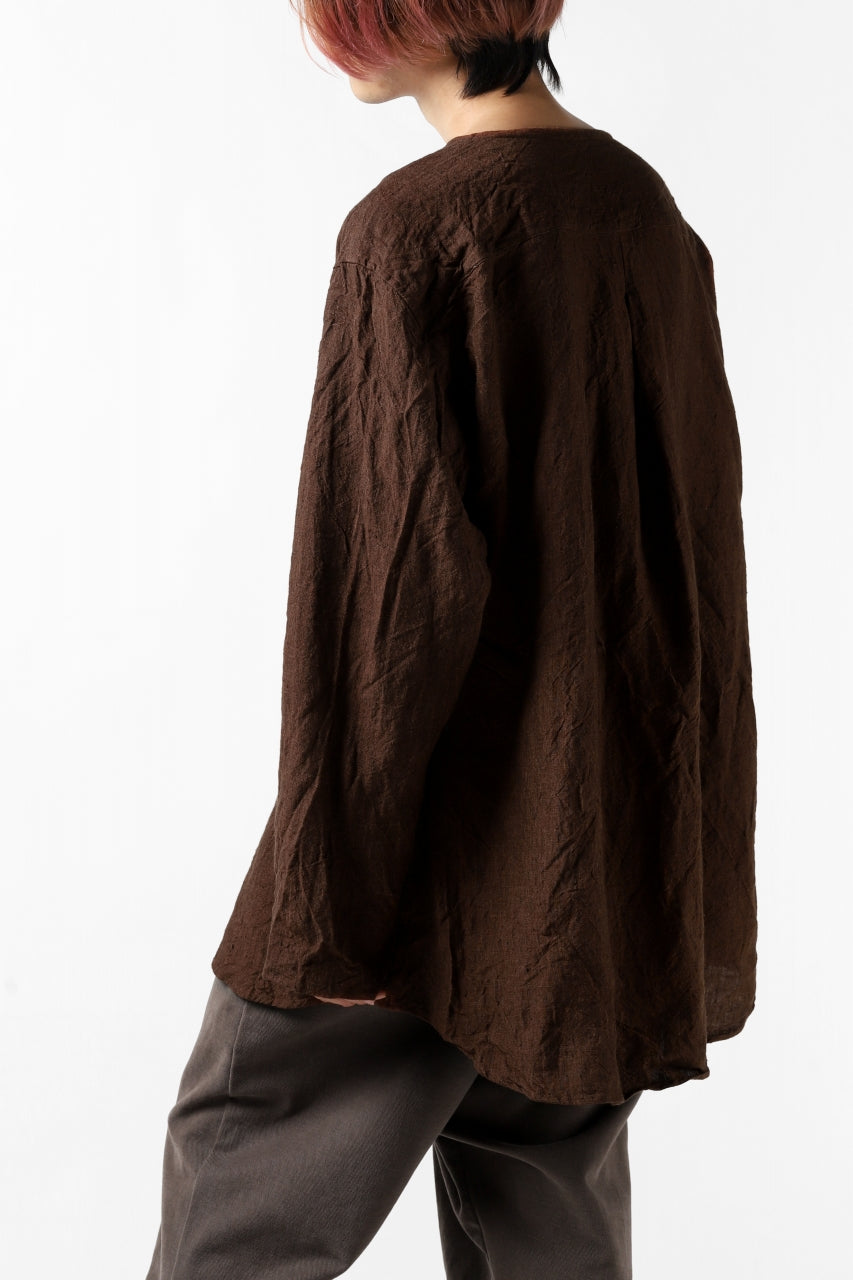 画像をギャラリービューアに読み込む, YUTA MATSUOKA minimal shirt / sulfur dyed washer linen (DARK RED)