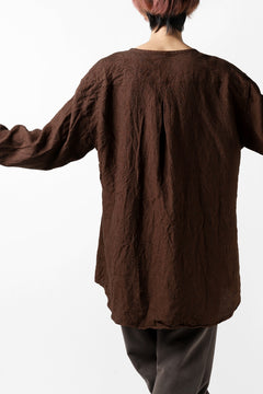 画像をギャラリービューアに読み込む, YUTA MATSUOKA minimal shirt / sulfur dyed washer linen (DARK RED)