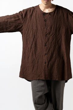 画像をギャラリービューアに読み込む, YUTA MATSUOKA minimal shirt / sulfur dyed washer linen (DARK RED)