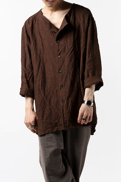画像をギャラリービューアに読み込む, YUTA MATSUOKA minimal shirt / sulfur dyed washer linen (DARK RED)