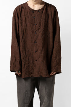 画像をギャラリービューアに読み込む, YUTA MATSUOKA minimal shirt / sulfur dyed washer linen (DARK RED)