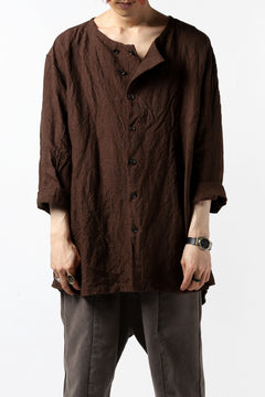 画像をギャラリービューアに読み込む, YUTA MATSUOKA minimal shirt / sulfur dyed washer linen (DARK RED)