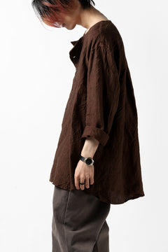 画像をギャラリービューアに読み込む, YUTA MATSUOKA minimal shirt / sulfur dyed washer linen (DARK RED)