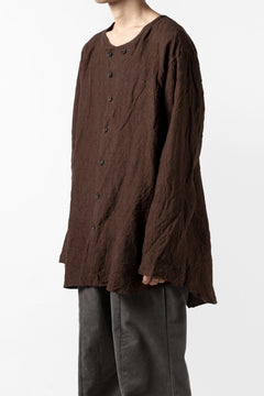 画像をギャラリービューアに読み込む, YUTA MATSUOKA minimal shirt / sulfur dyed washer linen (DARK RED)
