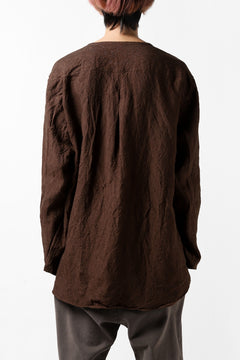画像をギャラリービューアに読み込む, YUTA MATSUOKA minimal shirt / sulfur dyed washer linen (DARK RED)