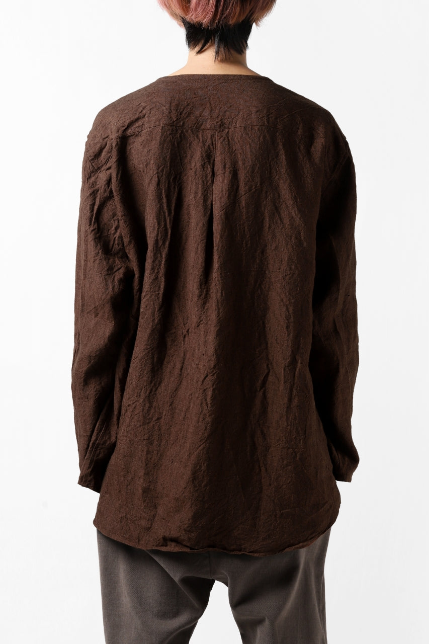 画像をギャラリービューアに読み込む, YUTA MATSUOKA minimal shirt / sulfur dyed washer linen (DARK RED)