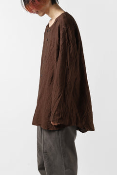 画像をギャラリービューアに読み込む, YUTA MATSUOKA minimal shirt / sulfur dyed washer linen (DARK RED)