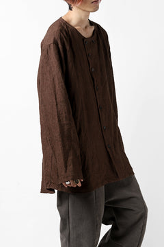 画像をギャラリービューアに読み込む, YUTA MATSUOKA minimal shirt / sulfur dyed washer linen (DARK RED)