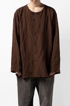 画像をギャラリービューアに読み込む, YUTA MATSUOKA minimal shirt / sulfur dyed washer linen (DARK RED)