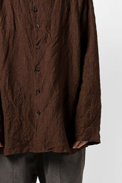 画像をギャラリービューアに読み込む, YUTA MATSUOKA minimal shirt / sulfur dyed washer linen (DARK RED)