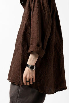 画像をギャラリービューアに読み込む, YUTA MATSUOKA minimal shirt / sulfur dyed washer linen (DARK RED)
