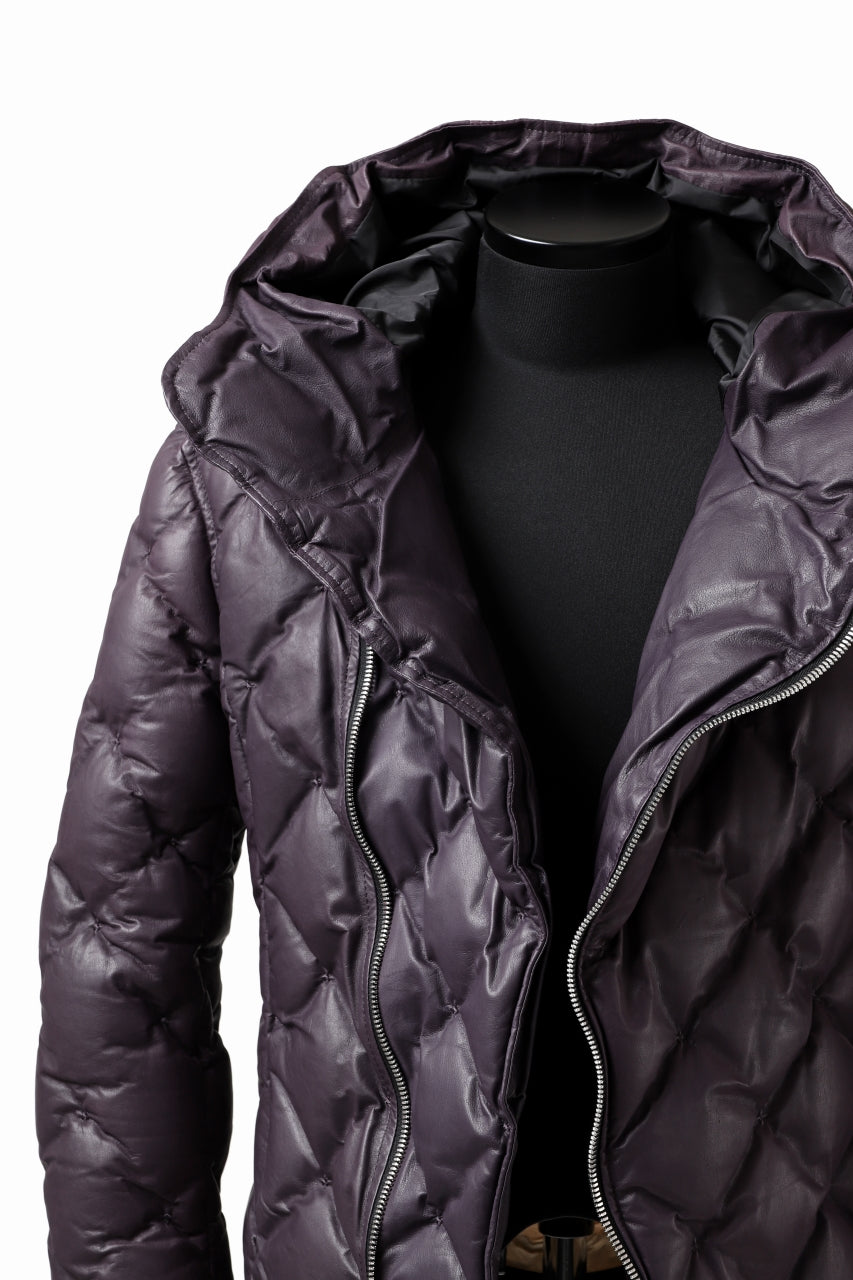 画像をギャラリービューアに読み込む, ISAMU KATAYAMA BACKLASH HOODED DOWN JACKET / KANGAROO + POLISH WHITE GOOSE (PURPLE)