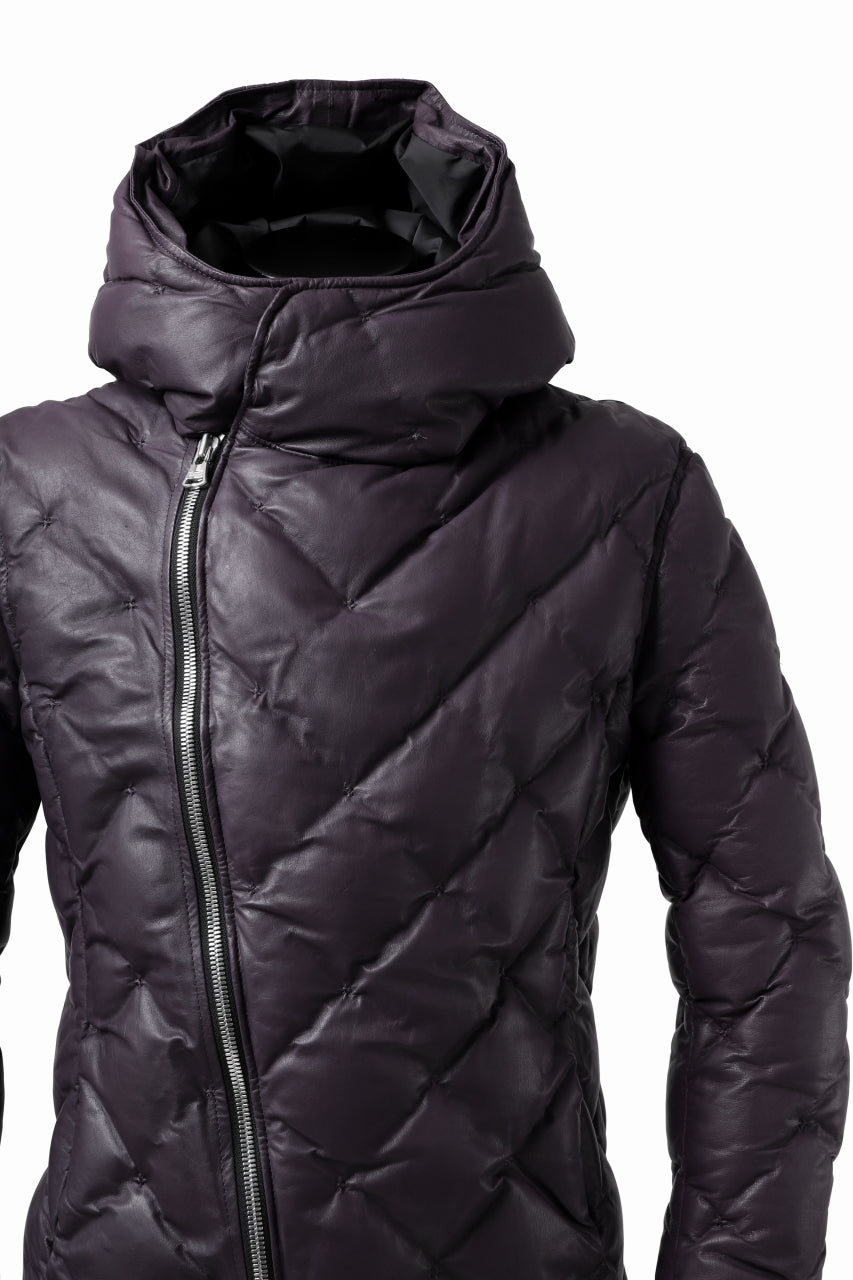画像をギャラリービューアに読み込む, ISAMU KATAYAMA BACKLASH HOODED DOWN JACKET / KANGAROO + POLISH WHITE GOOSE (PURPLE)