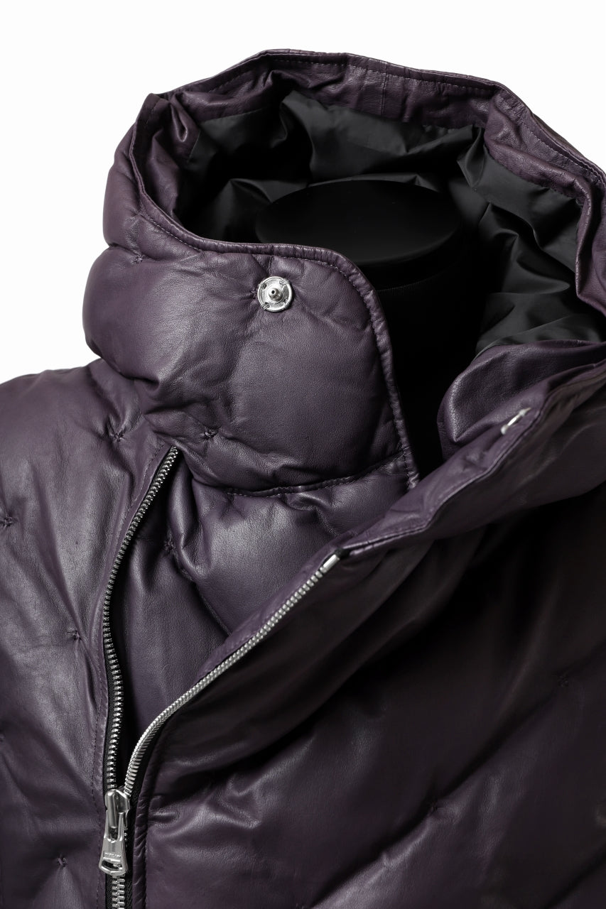 画像をギャラリービューアに読み込む, ISAMU KATAYAMA BACKLASH HOODED DOWN JACKET / KANGAROO + POLISH WHITE GOOSE (PURPLE)