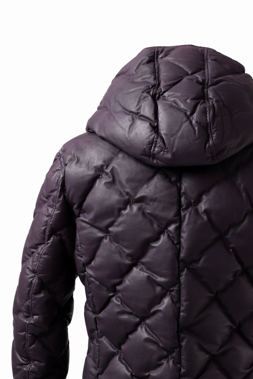 画像をギャラリービューアに読み込む, ISAMU KATAYAMA BACKLASH HOODED DOWN JACKET / KANGAROO + POLISH WHITE GOOSE (PURPLE)