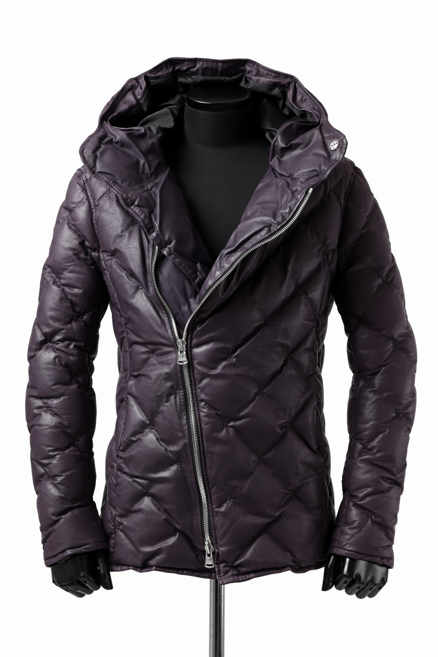 画像をギャラリービューアに読み込む, ISAMU KATAYAMA BACKLASH HOODED DOWN JACKET / KANGAROO + POLISH WHITE GOOSE (PURPLE)
