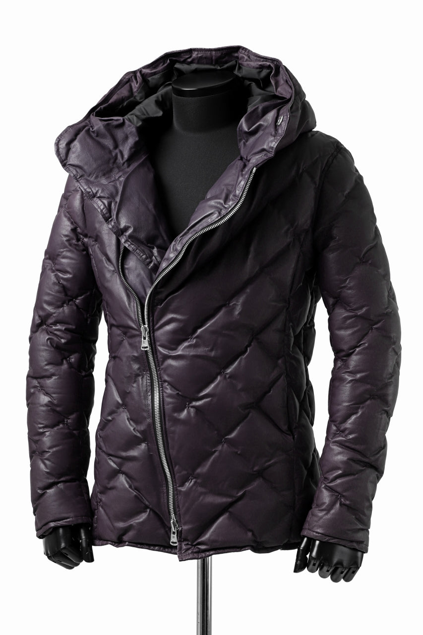 画像をギャラリービューアに読み込む, ISAMU KATAYAMA BACKLASH HOODED DOWN JACKET / KANGAROO + POLISH WHITE GOOSE (PURPLE)